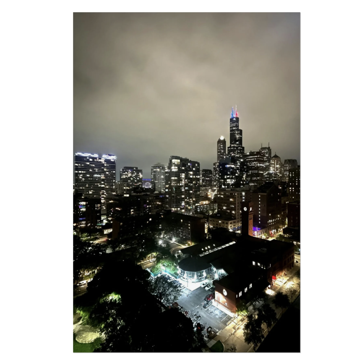 Chicago City Poster Print, Night Sky Poster